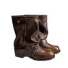 Height Increase Wasteland Wind Fold Trouser Tube Boots Versatile Pile Western Short Boots Are Not Tired Women