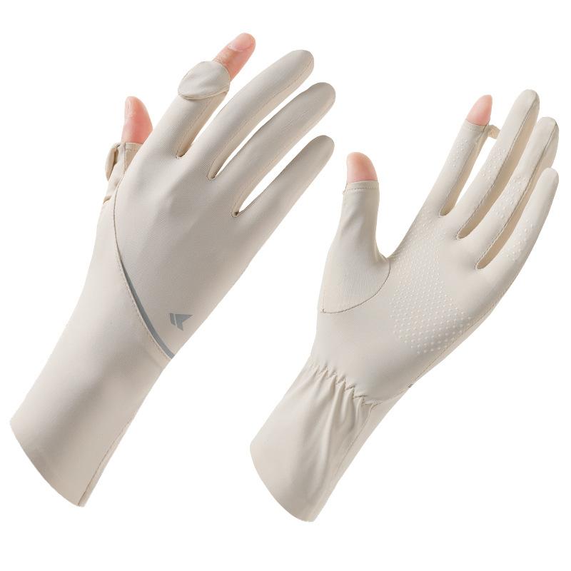 Summer thin sunscreen gloves women's UV protection touch screen cycling non-slip breathable ice silk sunscreen gloves summer
