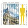 Watercolor Mountain Hiking Shower Curtain Nature Trail Art With Backpackers And Scenic View Bathroom Decor Waterproof Durable