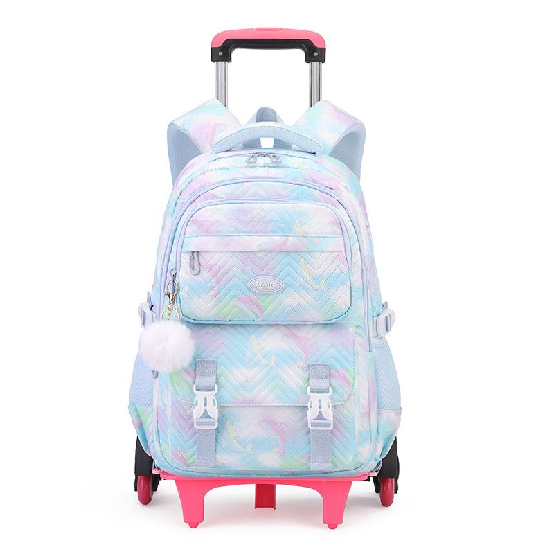 Zaino Scolastico con Ruote Zaino Trolley per Bambine Studentesse Zaino a Ruote Trolley Borsa Scolastica Trolley da Viaggio Bagaglio