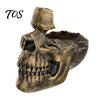 Distressed Skull Ornament Resin Multifunctional Storage Tray, Gothic Eyeglasses Holder Jewelry Organizer for Unique Eyeglass Keys Coins Trinkets,
