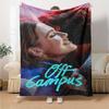 Off‑Campus Romance Book Character Print Fleece Blanket Book Fan Soft Warm Throw Blanket for Sofa Couch Bedroom Home Decor Gift