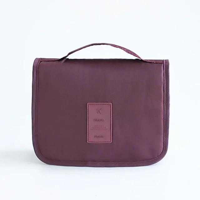 

Многофункциональная дорожная сумка для мытья с крючком, сумка для хранения косметики, водостойкий органайзер для туалетных принадлежностей, женская сумка для хранения в ванной комнате Wine red