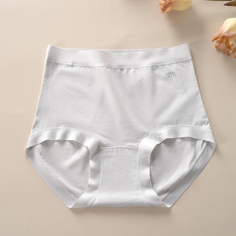 Large Size Female Spring and Summer 10A Antibacterial Comfortable Cotton Crotch High Waist Non Scratch Full Hip Briefs