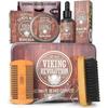 Viking Revolution Men's Ultimate Grooming Kit - Boar Brush, Wooden Comb, Sandalwood Balm & Oil, Beard and Moustache Scissors 1 Pcs