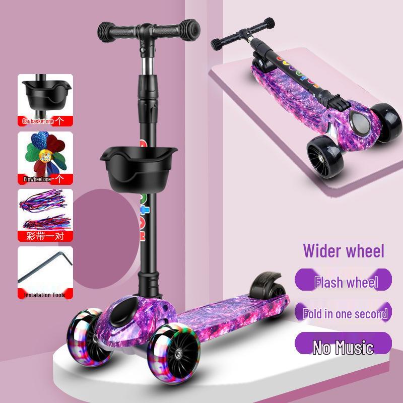 

Складной самокат с регулируемой высотой для детей 2-8 лет, для мальчиков и девочек