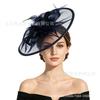 Vintage Bridal Mesh Headdress Feather Head Flower Headdress Top Hat Wedding Dress with Racing Party Headdress