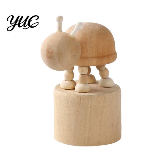 DIY Hand Painted Wood Crafts Wooden Movable Joints Animal Ornament, Doll Joint Ornaments Figures, Natural Decorative Desktop Art for Kids and