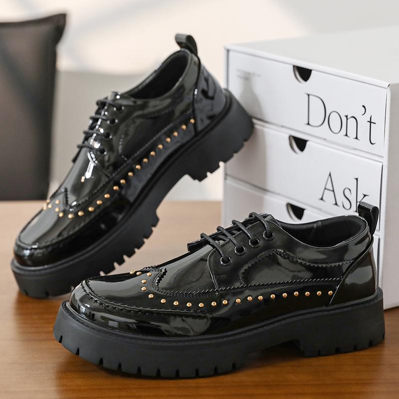 Fashion Classic Mens Casual Shoes PU Leather Lace-Up Oxford Shoes Street Style Male Sneakers Fashion Formal Dress Footwear Derby Shoes