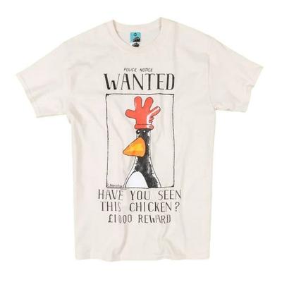 Wallace and Gromit Mens Feathers McGraw Wanted Poster T-Shirt