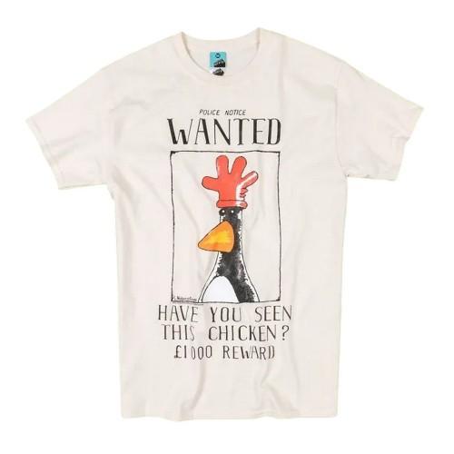 Wallace and Gromit Mens Feathers McGraw Wanted Poster T-Shirt