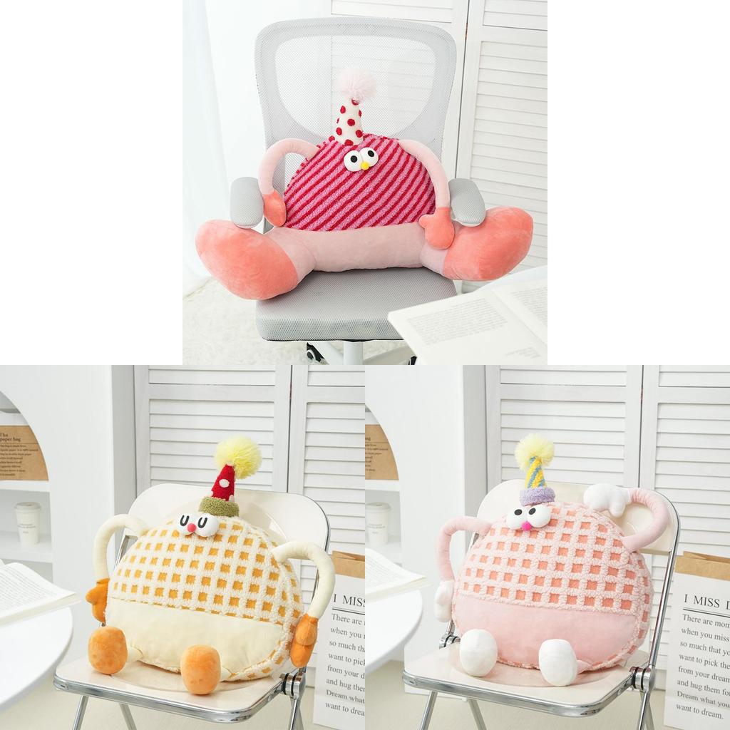 Cartoon Monster Plush Cushion With Soft Sherpa Cover For Lounge And Bed Decor