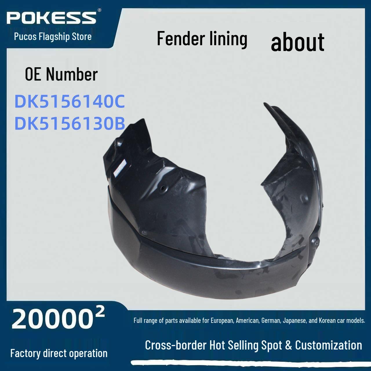 

Fender Liner Left & Right for Ford Fiesta (Models: DK5156140C, DK5156130B) Fender Liner Right