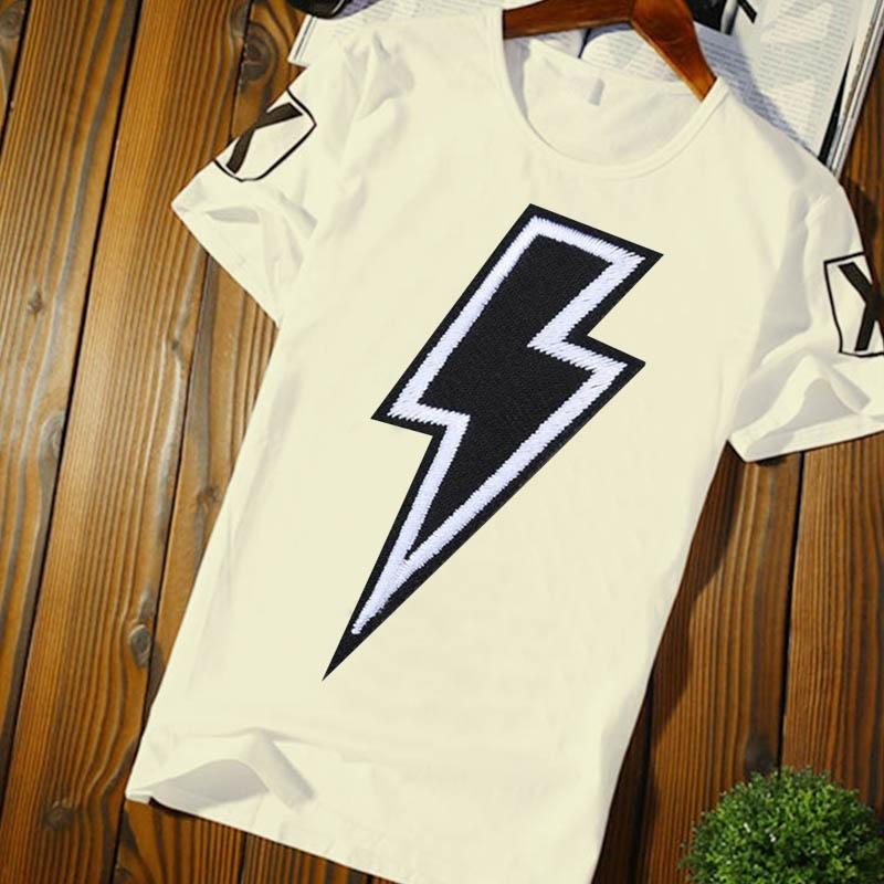 2 Pezzi Patch Ricamate Logo Fulmine Patch Termoadesive per Abbigliamento
