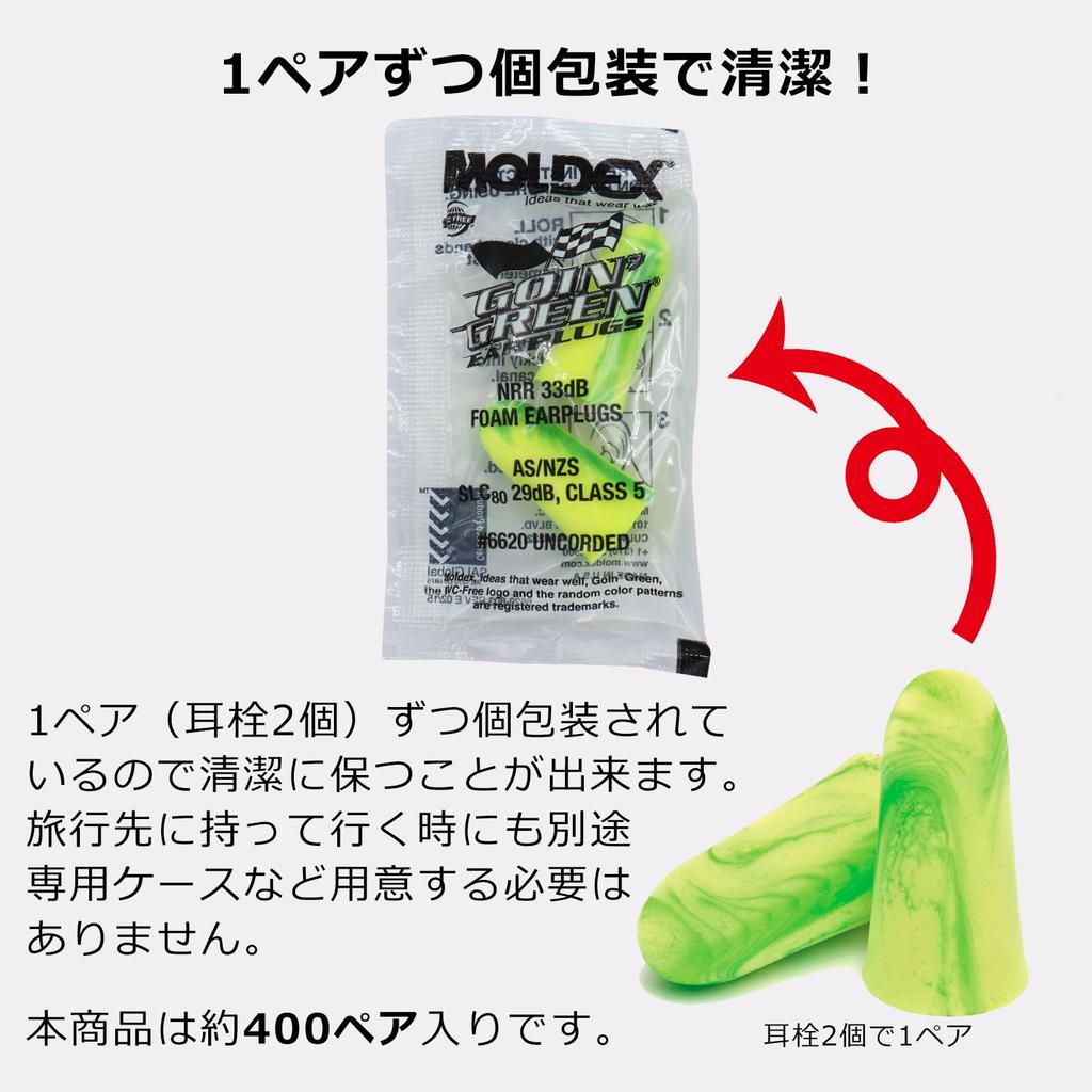 MOLDEX 400 High Sleep Aid Earplugs, Goin' Green, 6620, Approx. Pairs, Performance, Sleep, Soundproofing, Snoring, Noise,