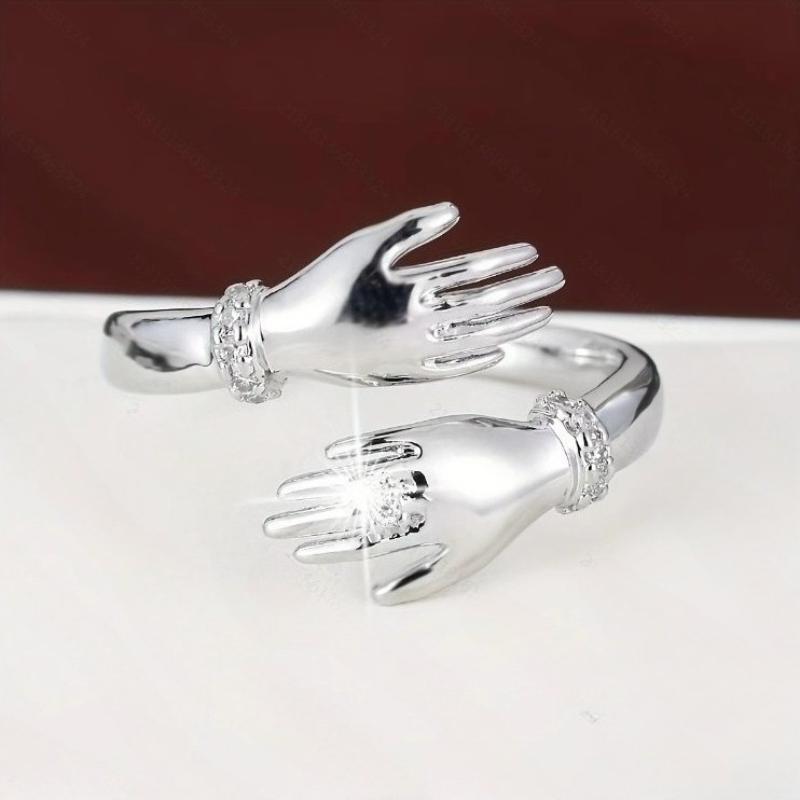 European and American Personalized Creative Palm Opening Ring, Women's  Trend Holiday Jewelry Accessories