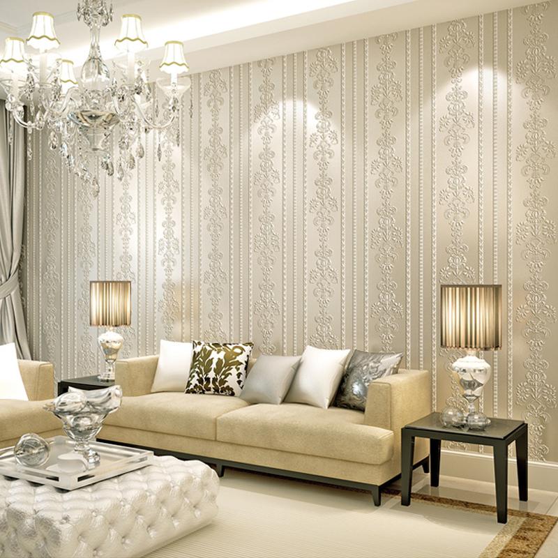 Luxuriöse Damast-Blumen-Tapetenrolle mit vertikalen Streifen Vliestapete Papel De Parede Europäischer Stil Tapeten für Wohnzimmer Schlafzimmer