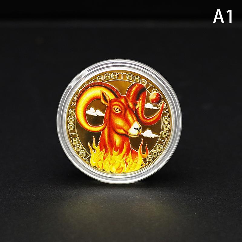 Zwölf Sternbilder Gedenkmedaille Münze Dekoration Farbig Sammlerstück Dekorative Münzen Souvenir Geschenk