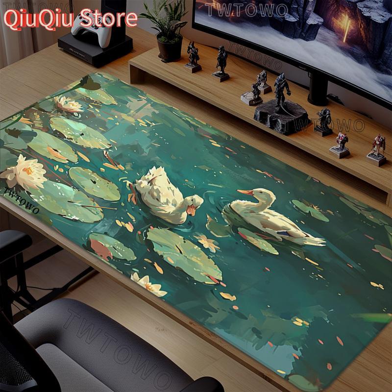 Green Lotus Leaf Mouse Pad Gaming XL Large Computer HD Mousepad XXL Mouse Mat Office Natural Rubber Soft Carpet Mice Pad
