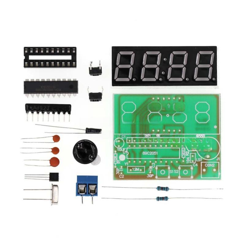 4Digit Digital Clock Single Chip Microcomputer Digital Clock Four-Digit Digital ClockDIYElectronic Kit Parts