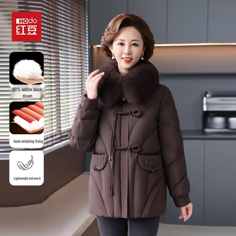 

Hodo Women s Mid-Length Down Jacket with Faux Fur Collar 4XL