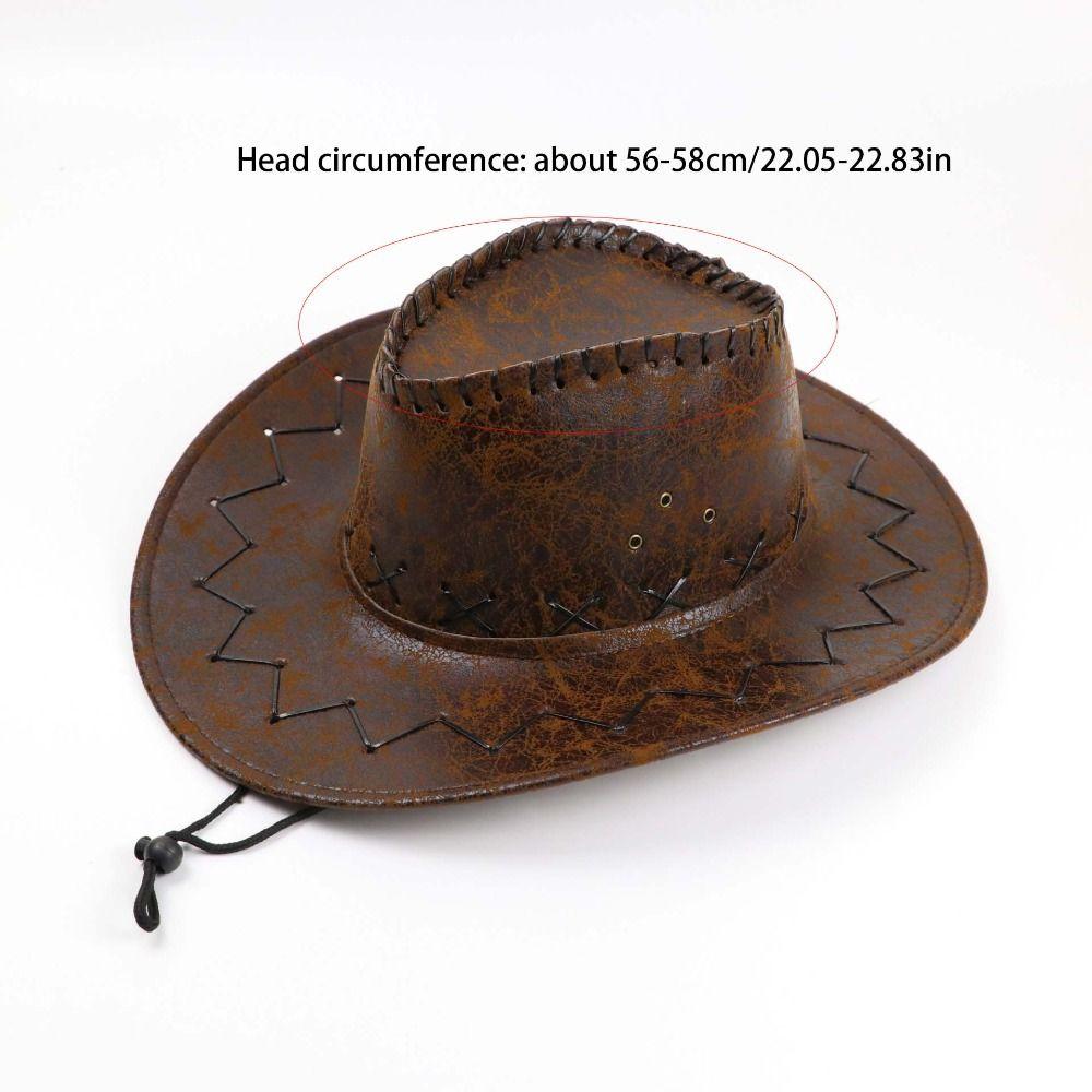 Knight Hat Summer Sun Hat PU Leather Sunscreen Cap Casual Western Cowboy Hat  Summer