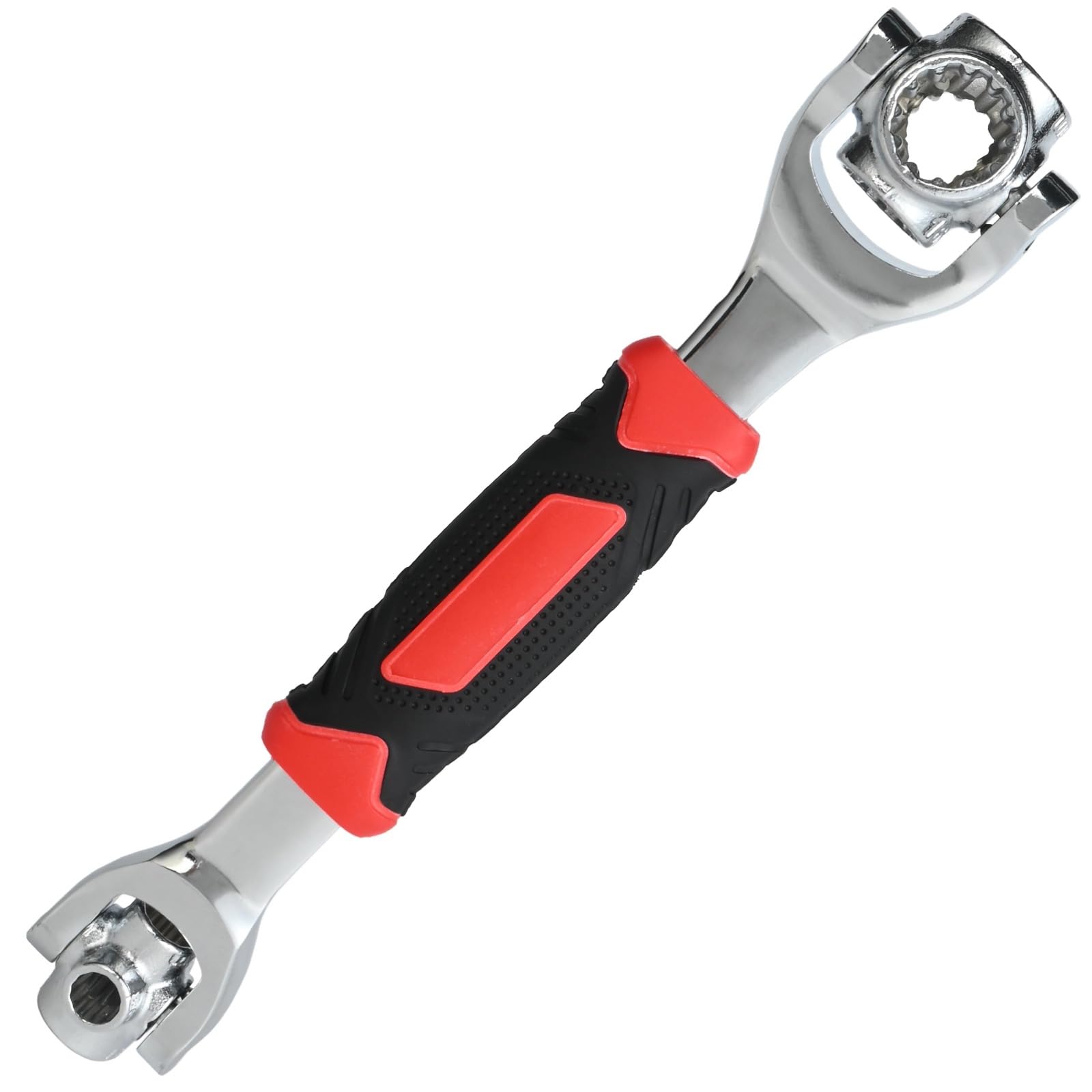 

Rubonarie Socket for Car and Motorcycle Tiger Universal Wrench 8-in-1 Wrench, 360° Rotation, 8-21mm, Repairs, Wrench, (Red)