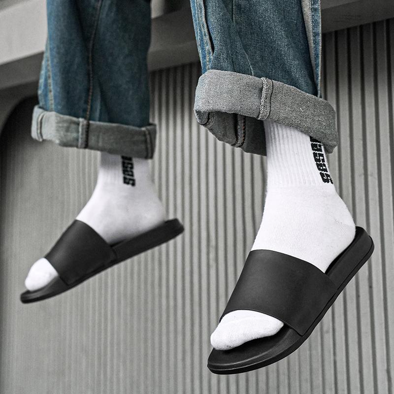 Men White Slippers Simple Flats Summer Women Black Outdoor Roman Sandals Open Toe Beach Shoes Plus Size