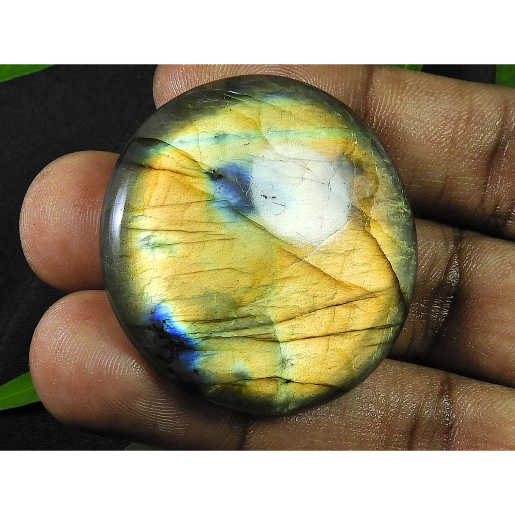 40X40MM Natural Purple Labradorite Round Cabochon Loose Gemstone 96Cts. SK-4219