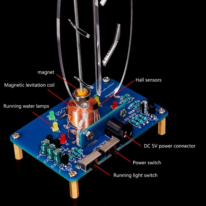 Magnetic Electromagnetic Swing Science Kit DIYer Swaying Pendulum with LED Light Electronic Oscillator Soldering Project