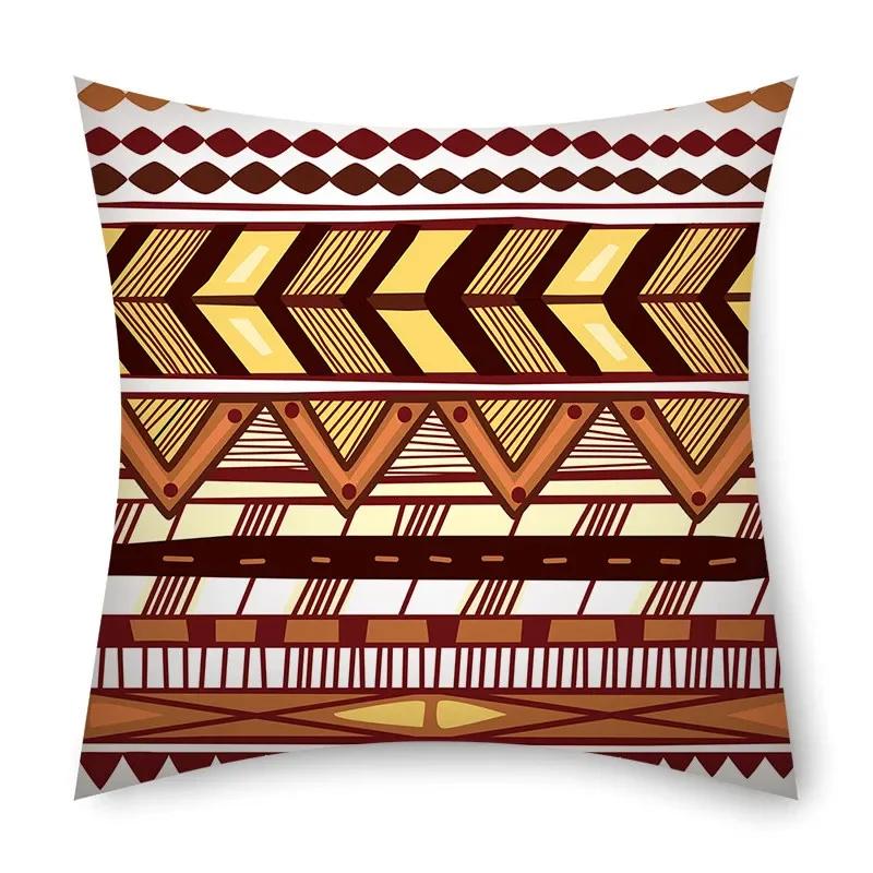 

African Tribal Pattern Pillowcase Living Room Home Decor Throw Boho Stripe Cushion Cover 30x30CM(12x12in)