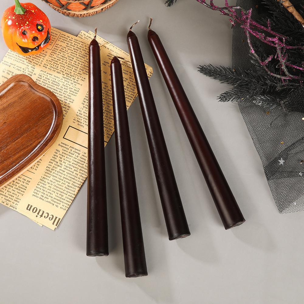 Halloween Black Outside and Red Inside Bleeding Candle Tear Pole Wax Festive Atmosphere Decorative Long Pole Candle