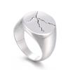 Trendiger Edelstahl Breitseiten-Fingerschlüssel, Einfaches Personalisiertes Design Schmierriss Rund Herrenring