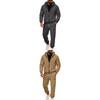 Mens Heavyweight Fleece Loose Hooded Sweatshirt And Pants Casual Sport Two Piece Set