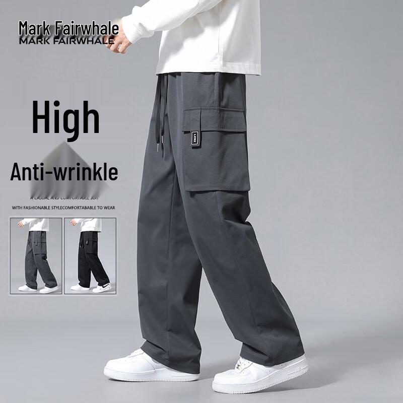 MARK FAIRWHALE Men s Loose Wide-Leg Cargo Pants L