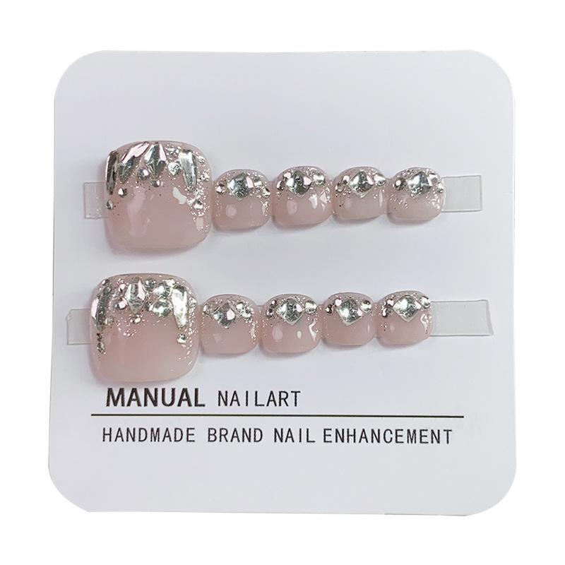 Nude Diamond Cat Eye Toenail Stickers: High-End Wearable Manicure 2025