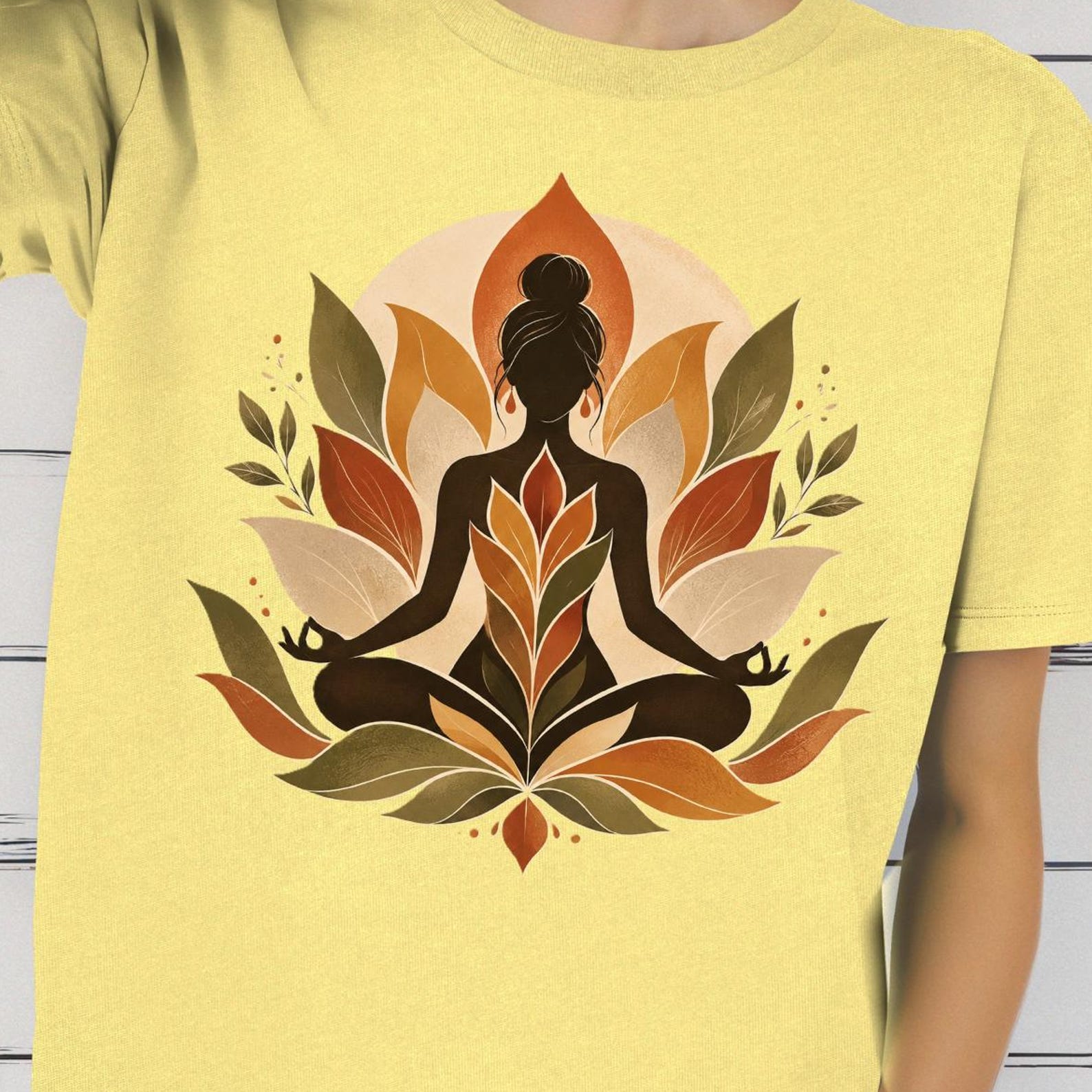 Meditation Yoga Shirt, Boho Lotus Woman Tee, Spiritual Yoga T shirt, Mindfulness Meditation Tee, Zen Wellness Shirt L