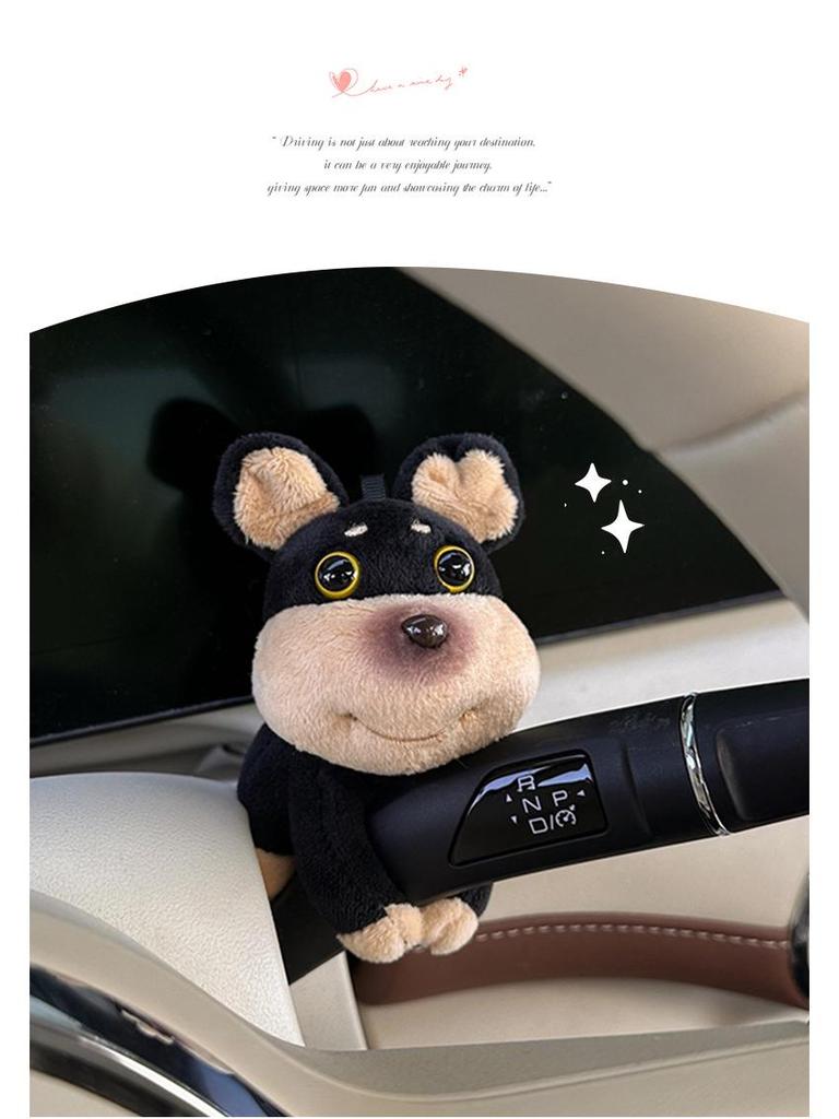 Plush Bee Dog Car Ornament - Cute Lying Doll for Console Display