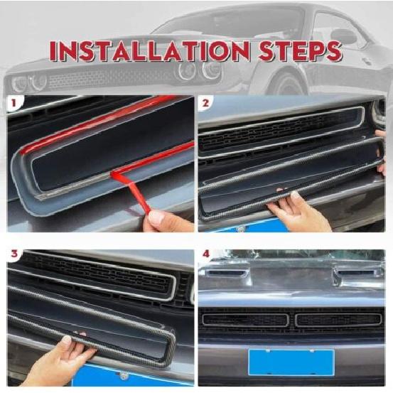 Kühlergrill Einsätze Zierblenden Dekor Abdeckringe Kit für Dodge Challenger 15+