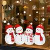 Merry Christmas Decor 1/2 Sheets Snowman Window Cling, Cartoon Decorative Glass Sticker Sticker, Waterproof Static Decal for Winter Holiday