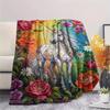 1PC Rainbow Unicorn Art Print FlAannel Blanket, High quality Comfortable for All Seasons, Home Decor, Warmth and Comfort