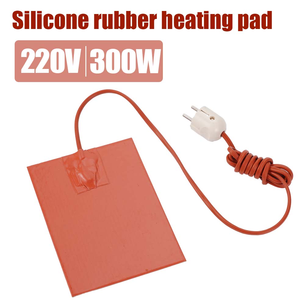 220V Engine Oil Pan Sump Tank Silicone Rubber Heating Pad 250W/300W Waterproof Heated Plate Kits For SUV Truck Car Accessories