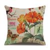 Linen Pillowcase American Rustic Rose Sofa Cushion Cover Retro Style Car Home Soft Decoration