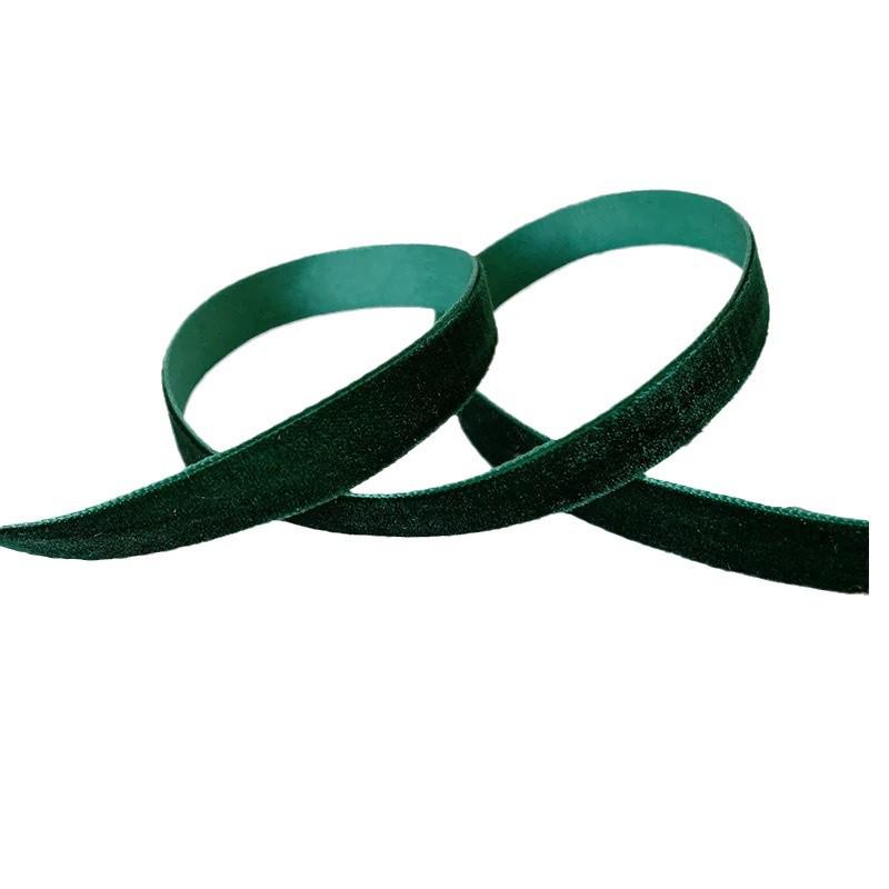 Panglică flocata roșie și verde realizată manual pentru accesorii de păr de Crăciun și funde de bricolaj