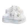 Leather bag head half slippers women's outer wear summer new small thick bottom heightening pearl lace sandals