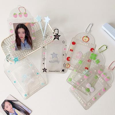 Χαριτωμένο Θήκη Κάρτας Φράουλα Kawaii PVC Κορνίζες Kpop Είδωλο 3 ιντσών Θήκες Κάρτας Anime Φωτοκάρτα Δέτης για Κορίτσια Δώρα