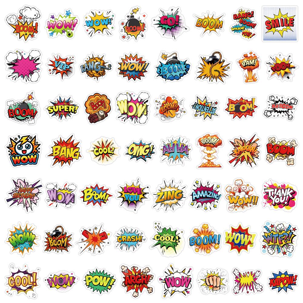 55 Explosion Explosion Doodle Aufkleber Roller Laptop DIY Cartoon Aufkleber