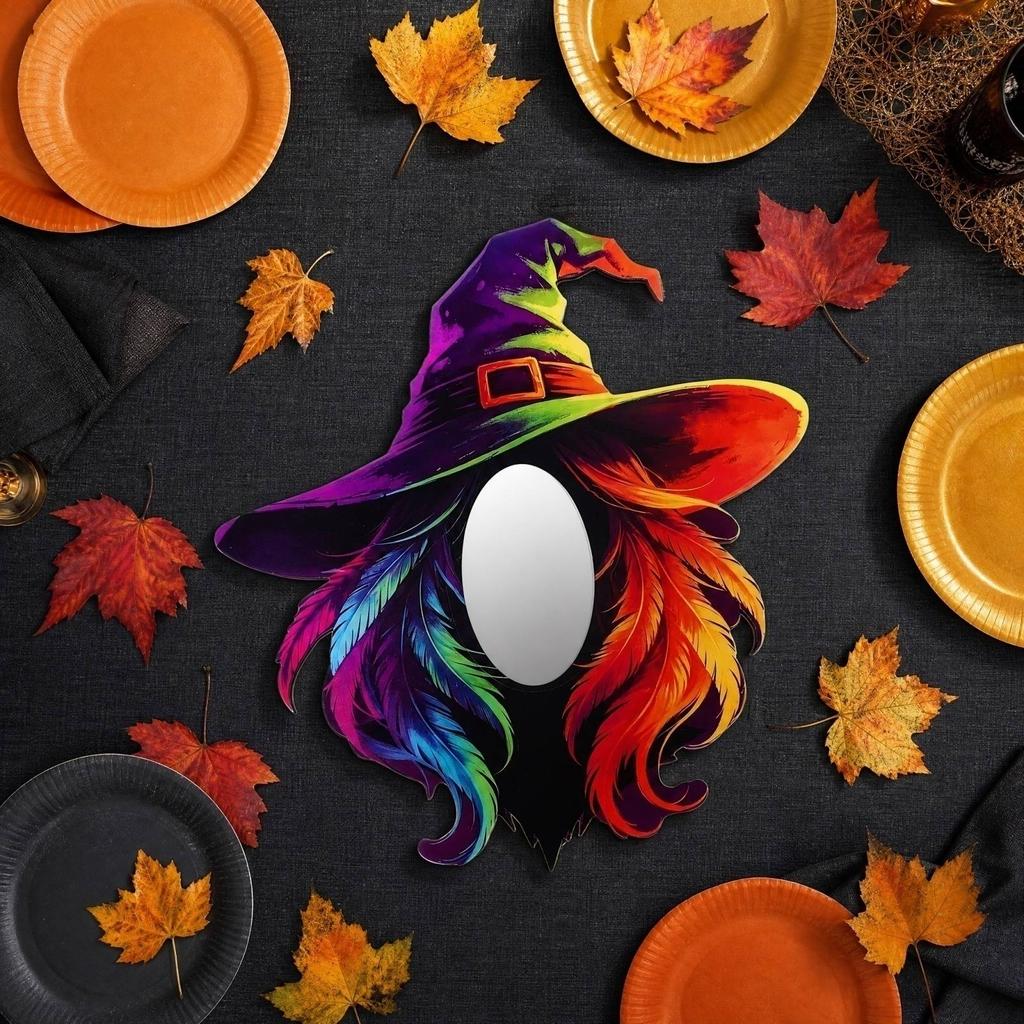 Wooden 2D Mirror Halloween Decoration for Party and Home Decor