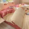 New Cartoon Duvet Cover Set Towel Embroidery Bedding Set Double-Sided Design Bed Sheet Set Adult and Children Bedroom Decor
