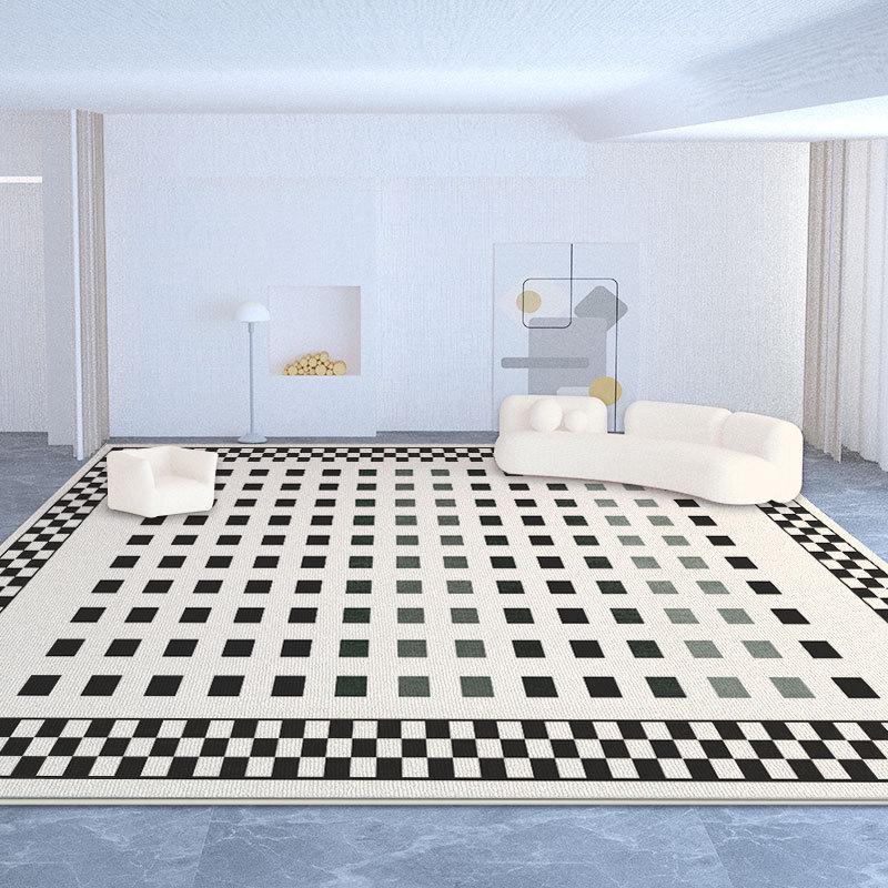 Luxury Minimalist French Carpet: Waterproof, Simple, Scrubbable Floor Mat for Living Room and Bedroom.